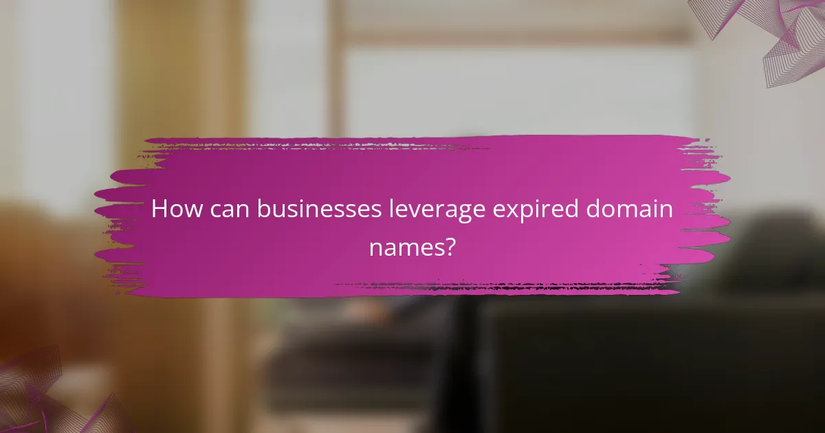How can businesses leverage expired domain names?
