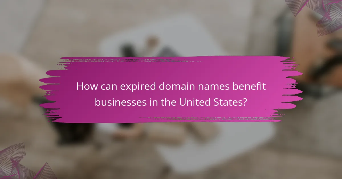 How can expired domain names benefit businesses in the United States?