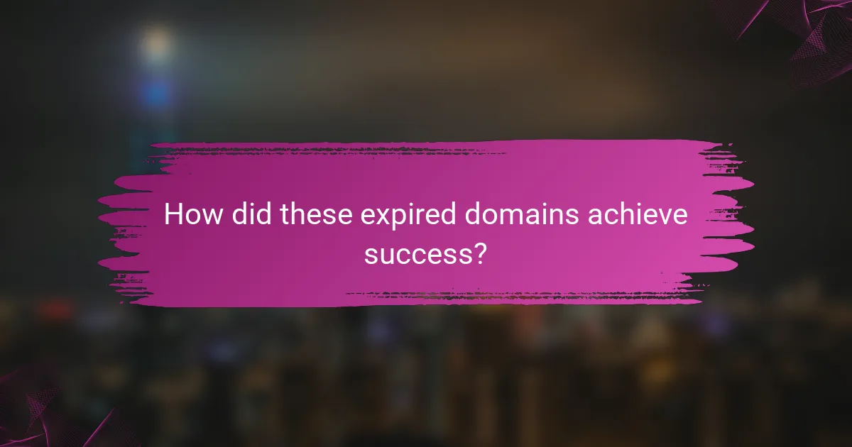 How did these expired domains achieve success?