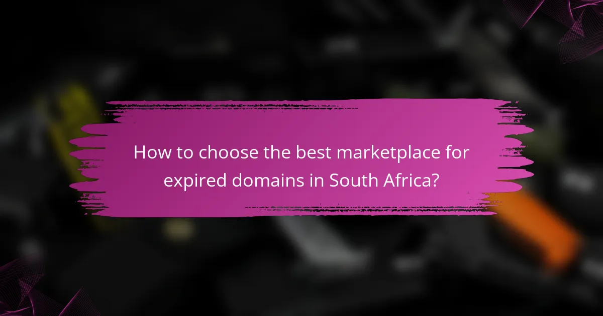 How to choose the best marketplace for expired domains in South Africa?