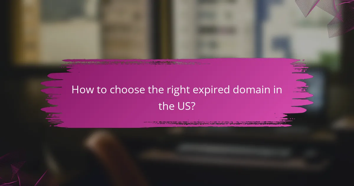 How to choose the right expired domain in the US?