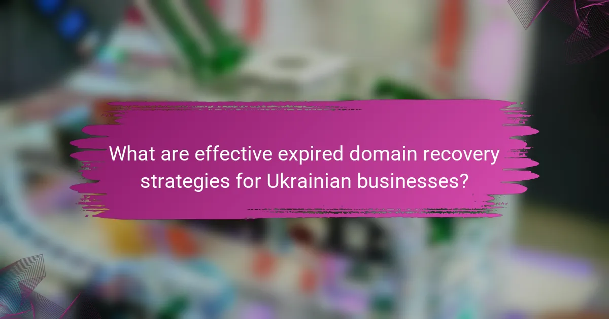 What are effective expired domain recovery strategies for Ukrainian businesses?