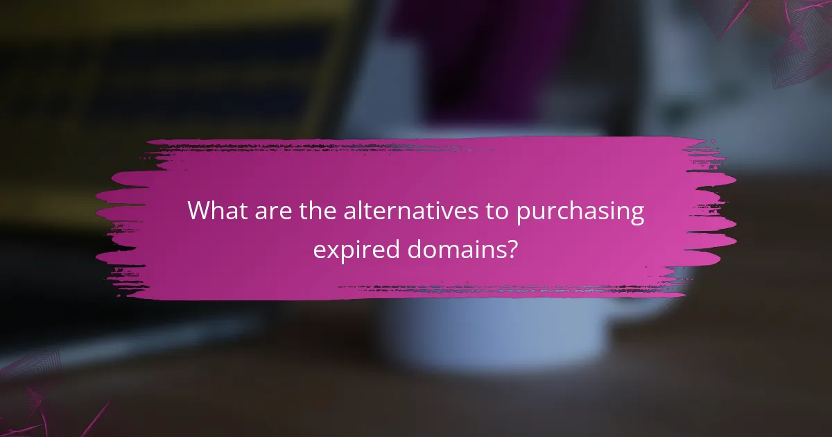 What are the alternatives to purchasing expired domains?