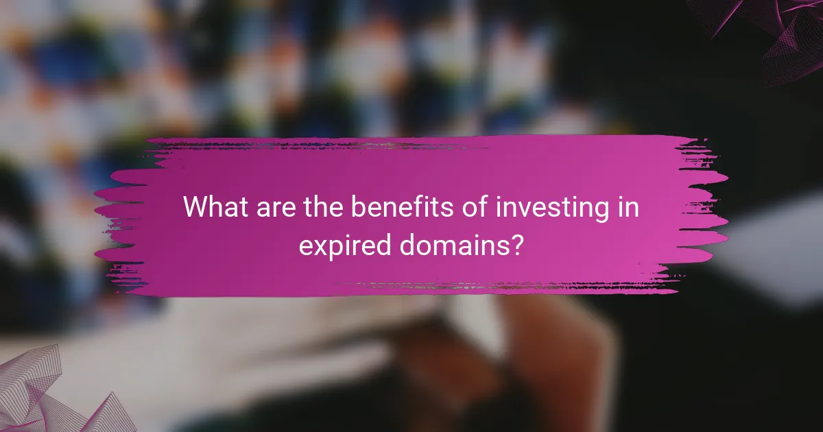 What are the benefits of investing in expired domains?