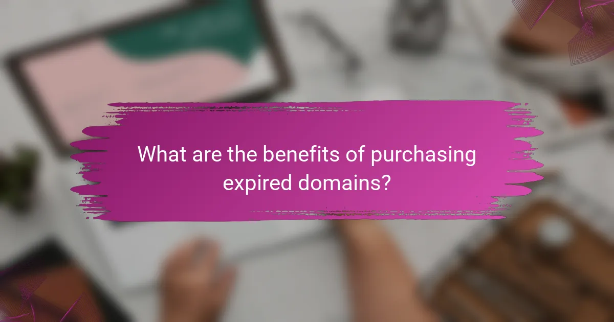 What are the benefits of purchasing expired domains?