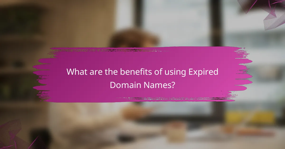 What are the benefits of using Expired Domain Names?