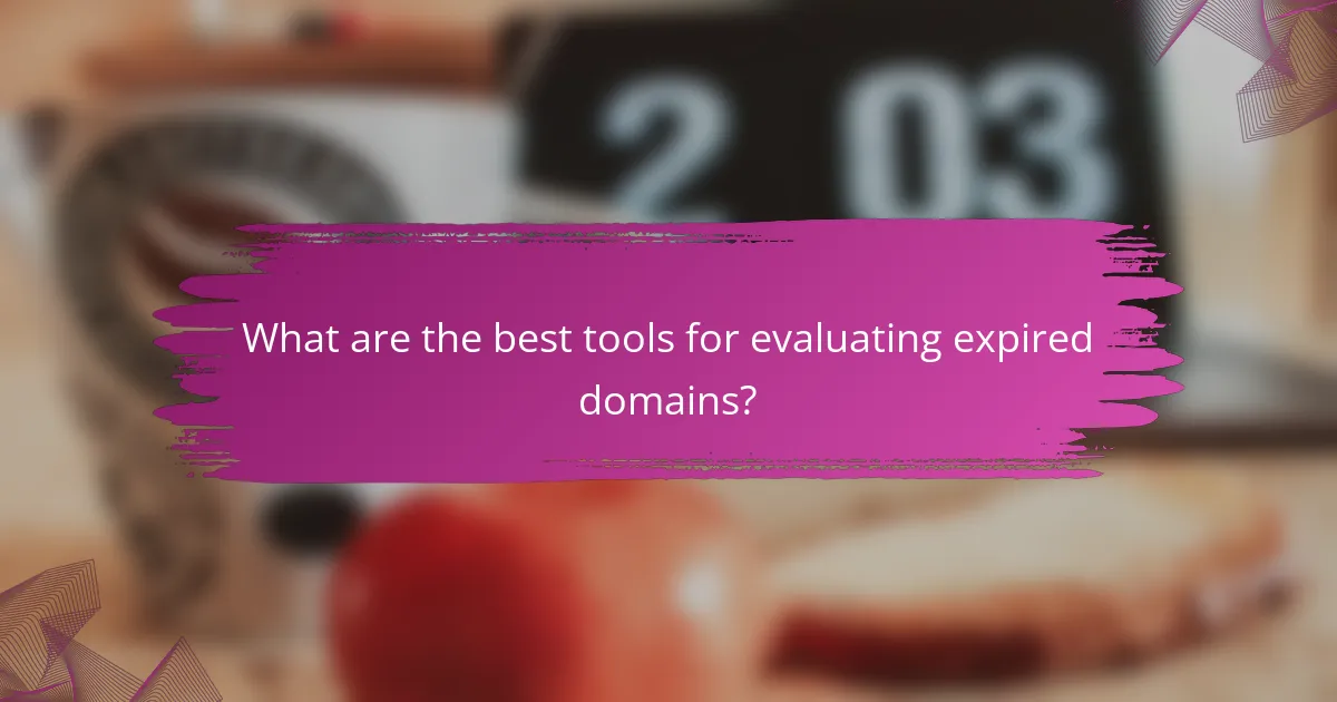What are the best tools for evaluating expired domains?