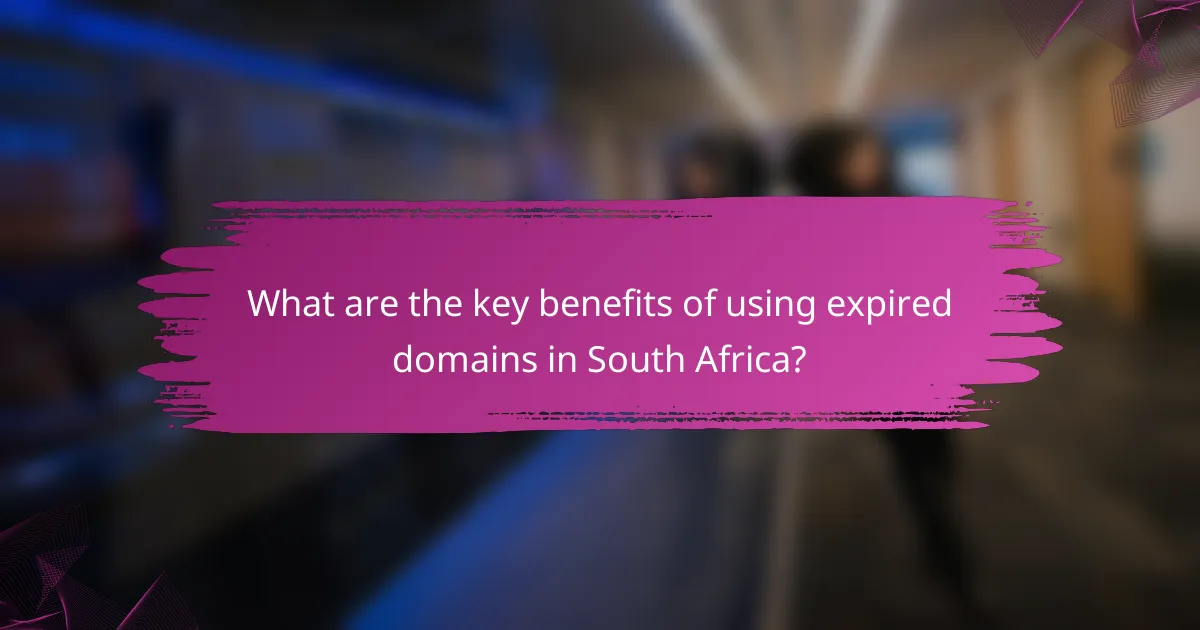 What are the key benefits of using expired domains in South Africa?