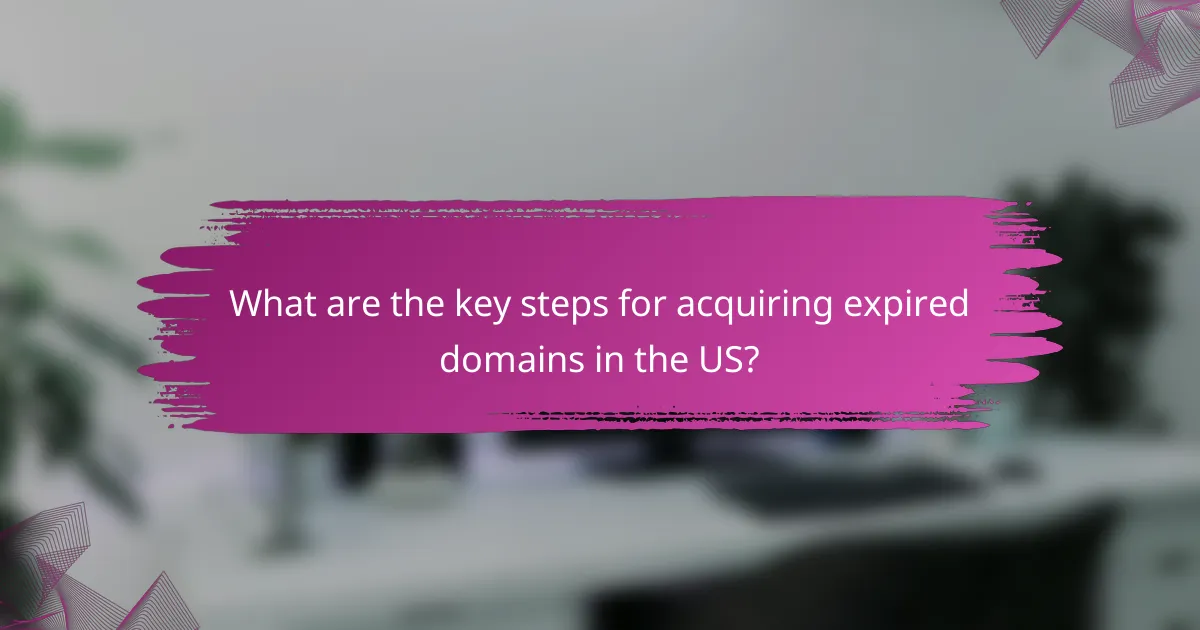 What are the key steps for acquiring expired domains in the US?