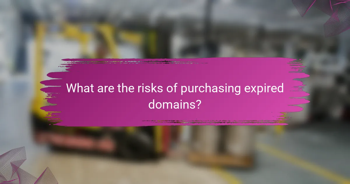 What are the risks of purchasing expired domains?