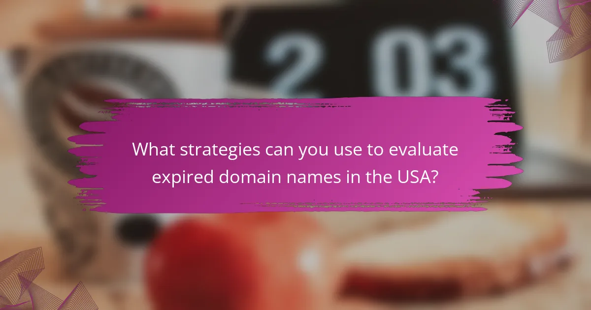 What strategies can you use to evaluate expired domain names in the USA?